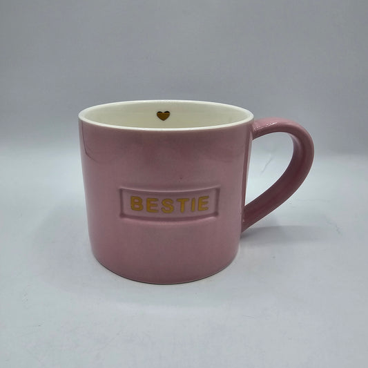 "Bestie" Best Friend Pink Ceramic Coffee Mug