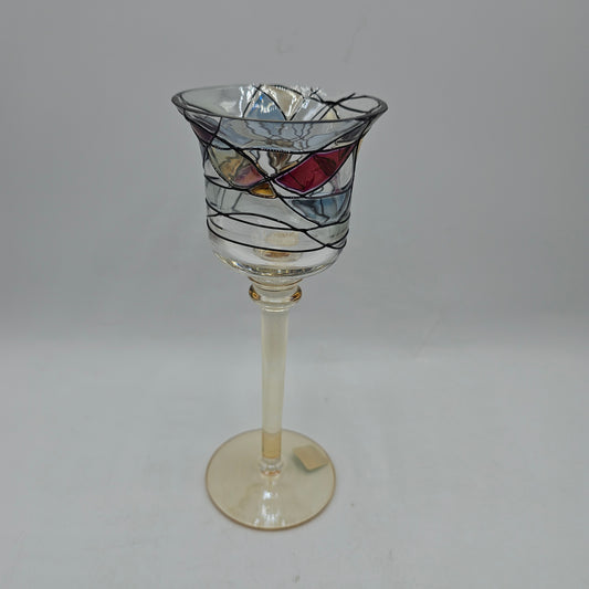 Partylite "Mosaic" Pedestal Votive Candle Holder - 7" tall