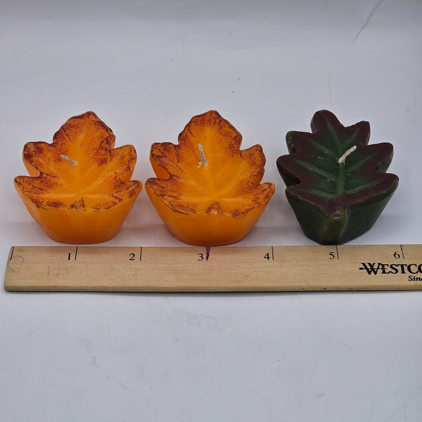 Leaf Shaped Wax Floating Candles - Set of 3