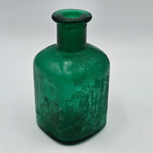 Vintage Dug Green Glass Medicine Bottle