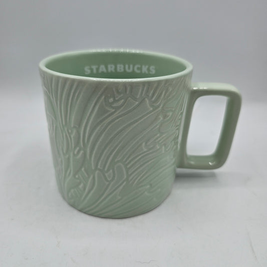Starbucks Light Green Wood Grain Textured Mug - 14oz - 2022