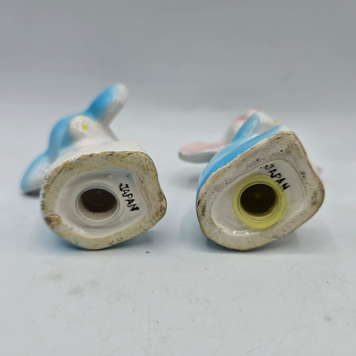 Vintage Japanese Anthropomorphic Pastel Elephant Salt and Pepper Shakers