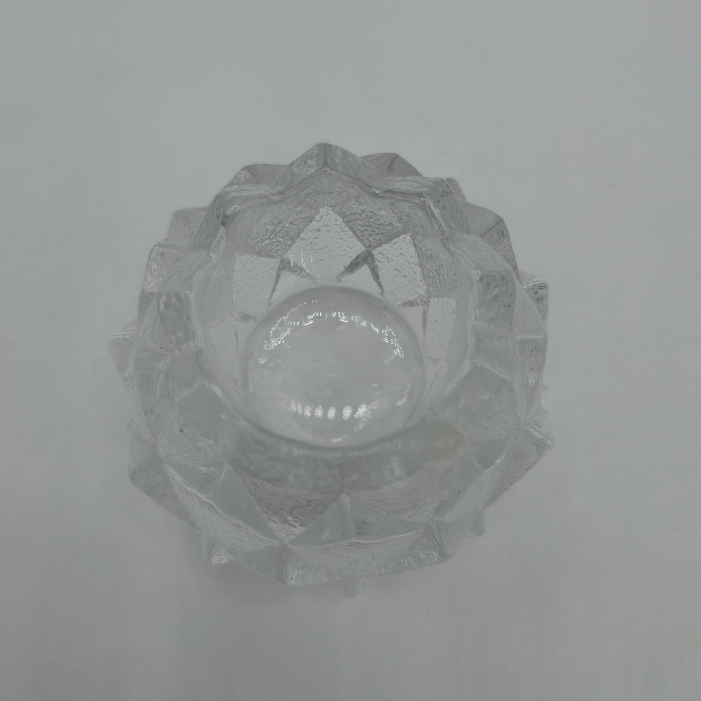 Orrefors Crystal Faceted Glass Firefly Candle Holder