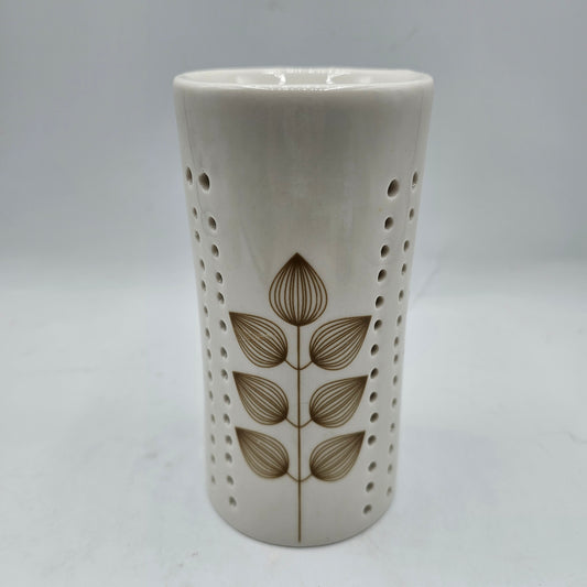 Ceramic Wax Warmer with Mid Century Modern Leaf Design