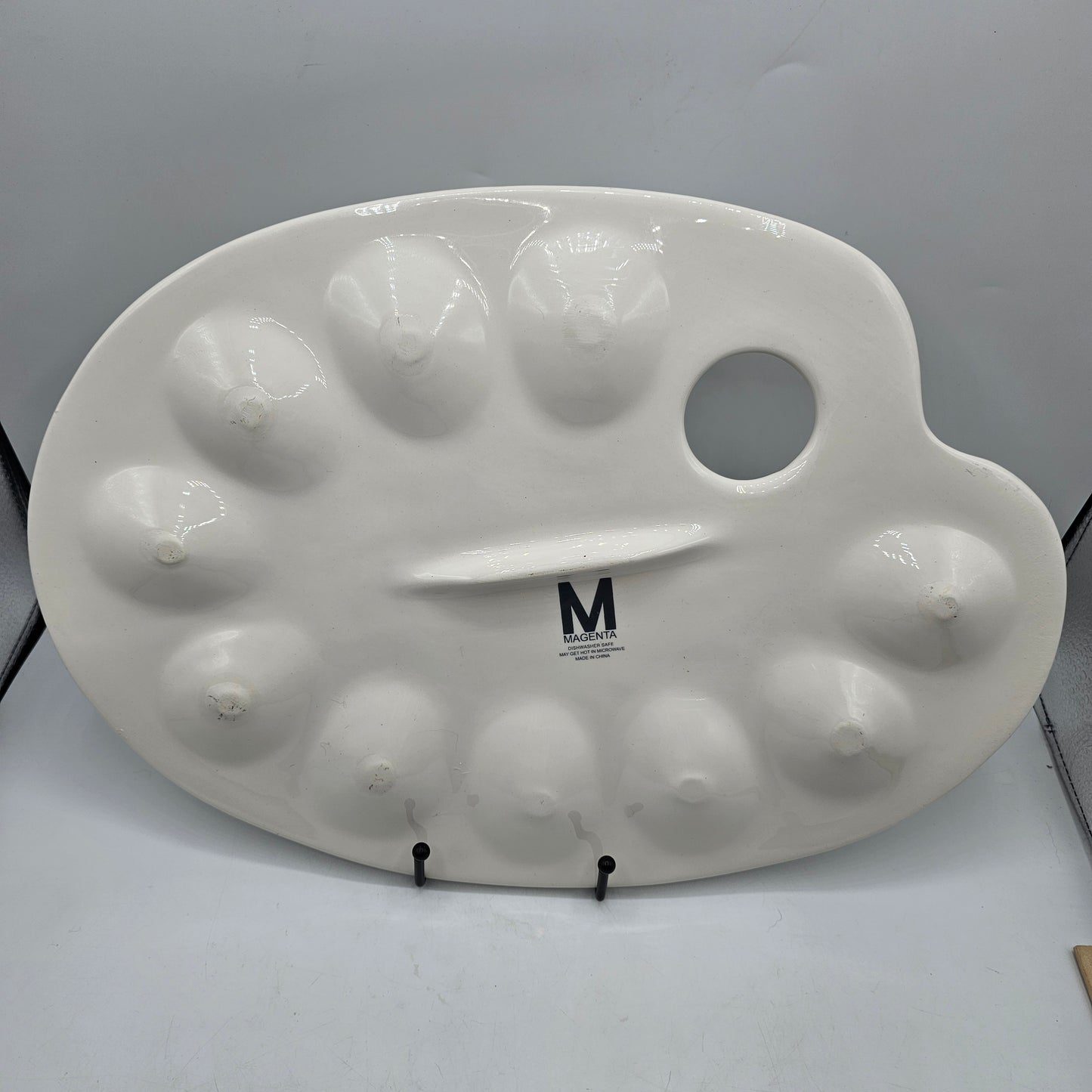 Happy Easter Deviled Egg or Easter Egg Serving Platter with Bunny Rabbit Ear Design by Magenta