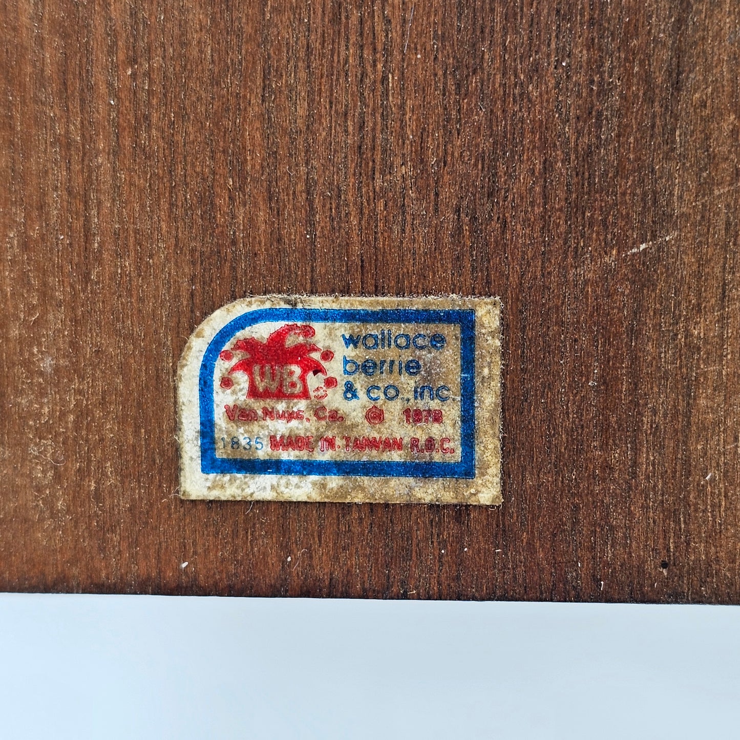 Vintage Inlaid Leather and Wood Wall Plaque
