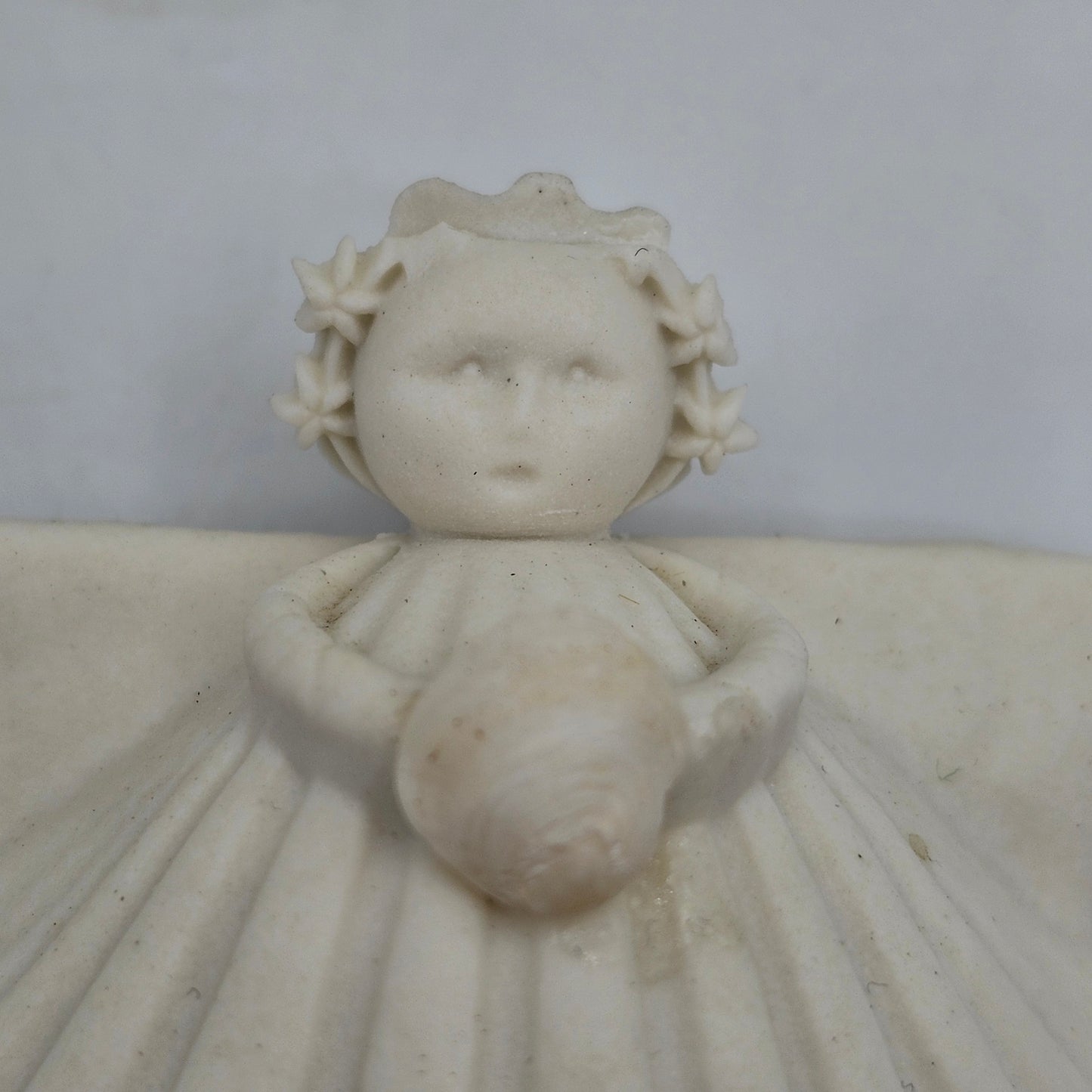Margaret Furlong Bisque Porcelain Seashell Angel Wall Hangings