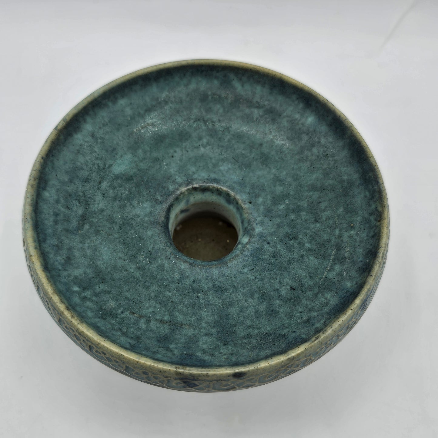 Conwy Art Pottery Celtic Pillar Candle Holder with Celtic Knot Design
