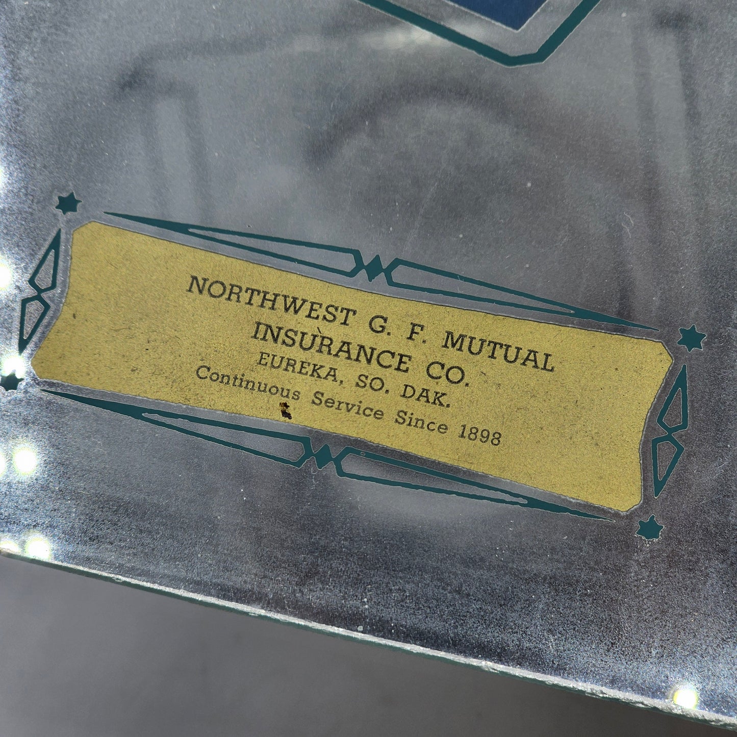 Rare Praying Girl Cross Mirrored Advertising Thermometer Northwest Mutual Insurance Co, Eureka South Dakota