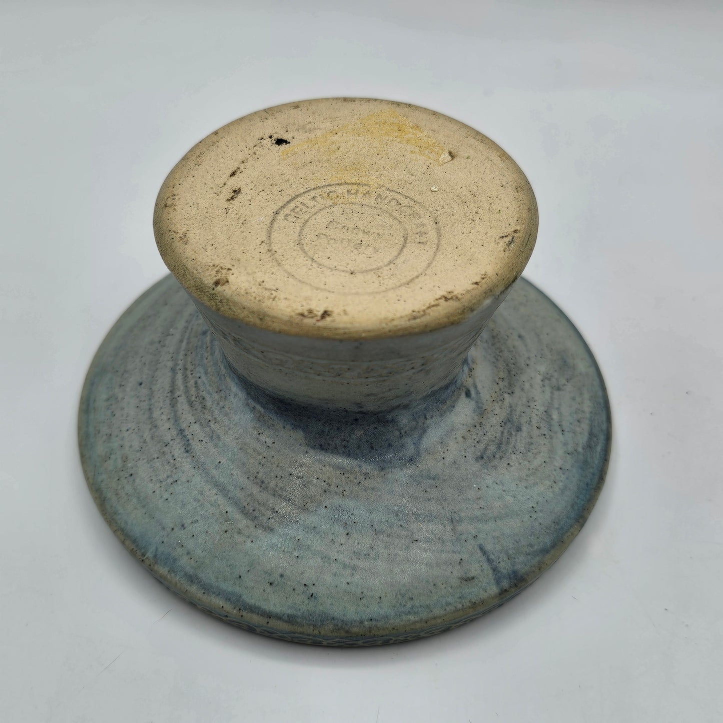 Conwy Art Pottery Celtic Pillar Candle Holder with Celtic Knot Design