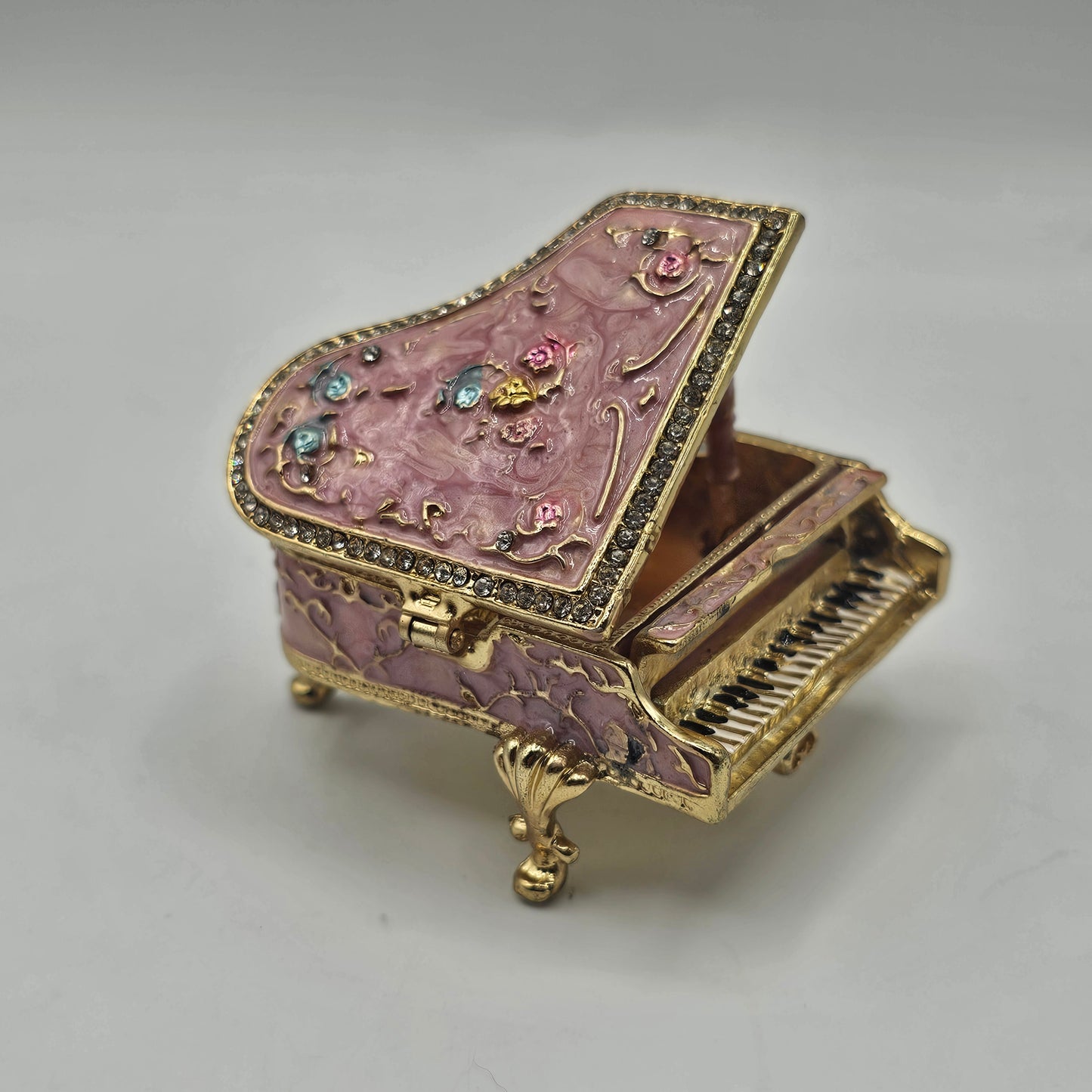 Pink Grand Piano Hinged Trinket Box