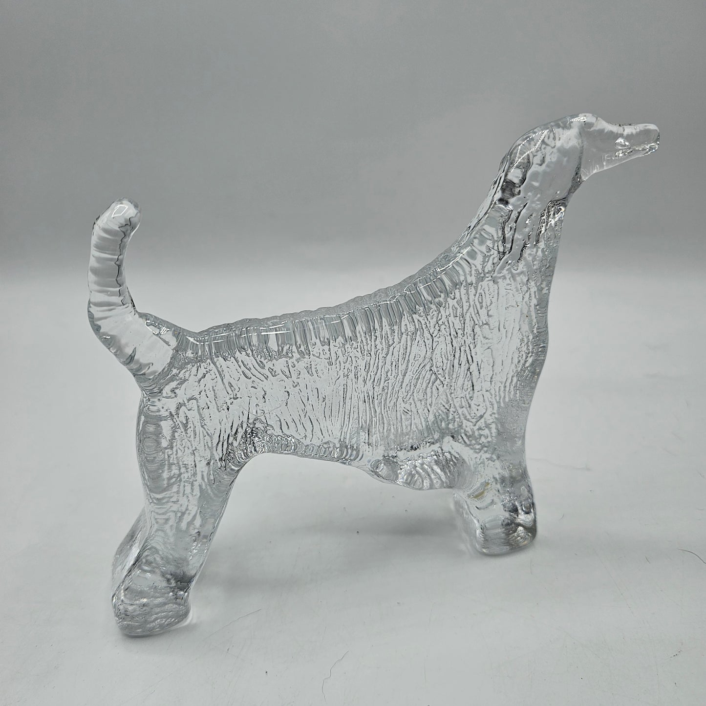 Vintage Kosta Boda Glass Crystal Afghan Hound Dog Paperweight