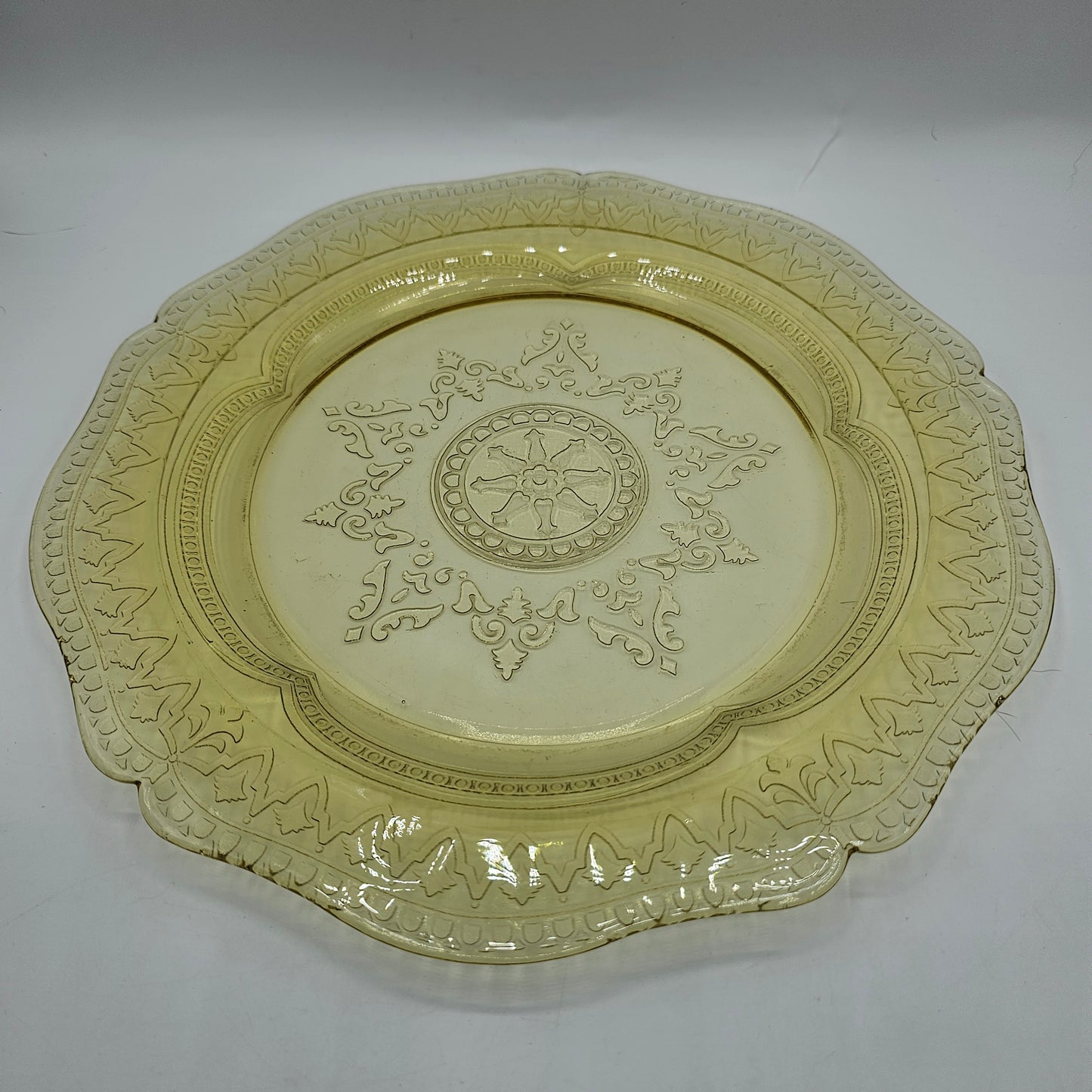 Yellow Depression Glass Plate by Federal Glass