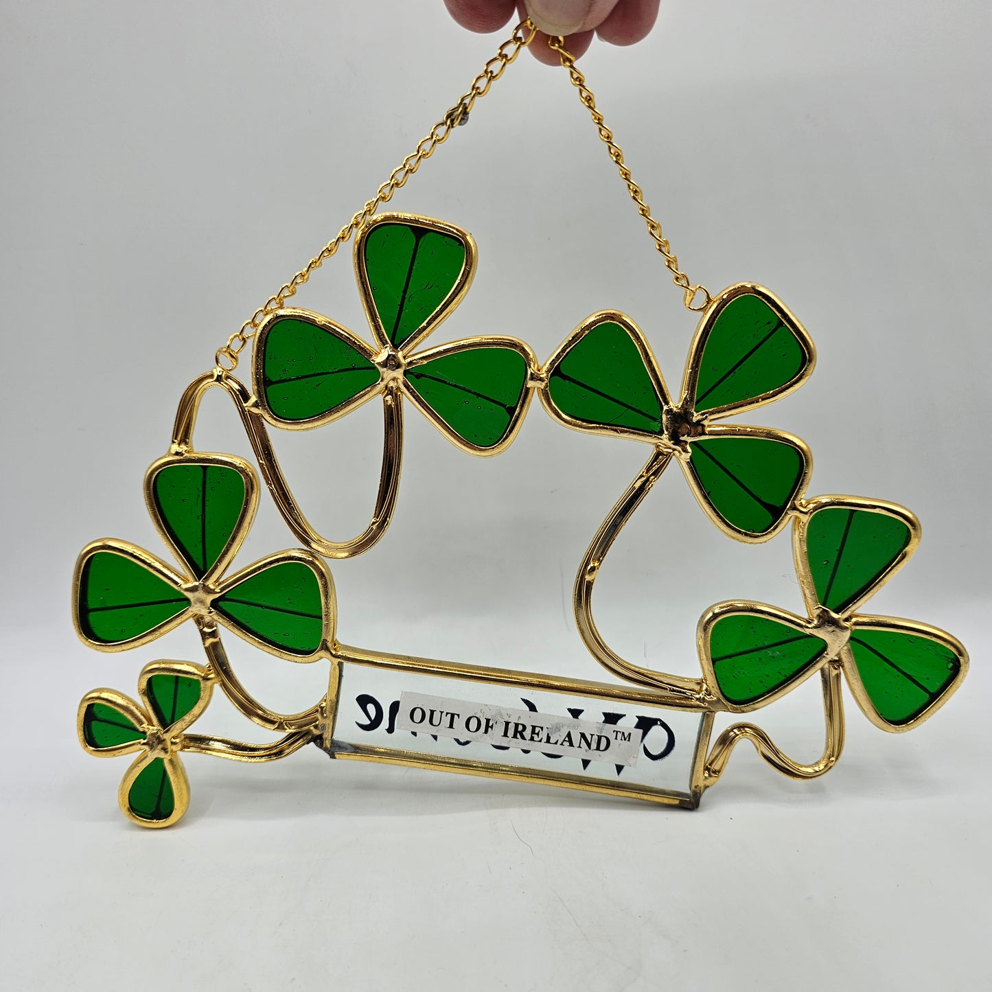 Stained Glass Shamrock Irish Welcome Sign by Out of Ireland