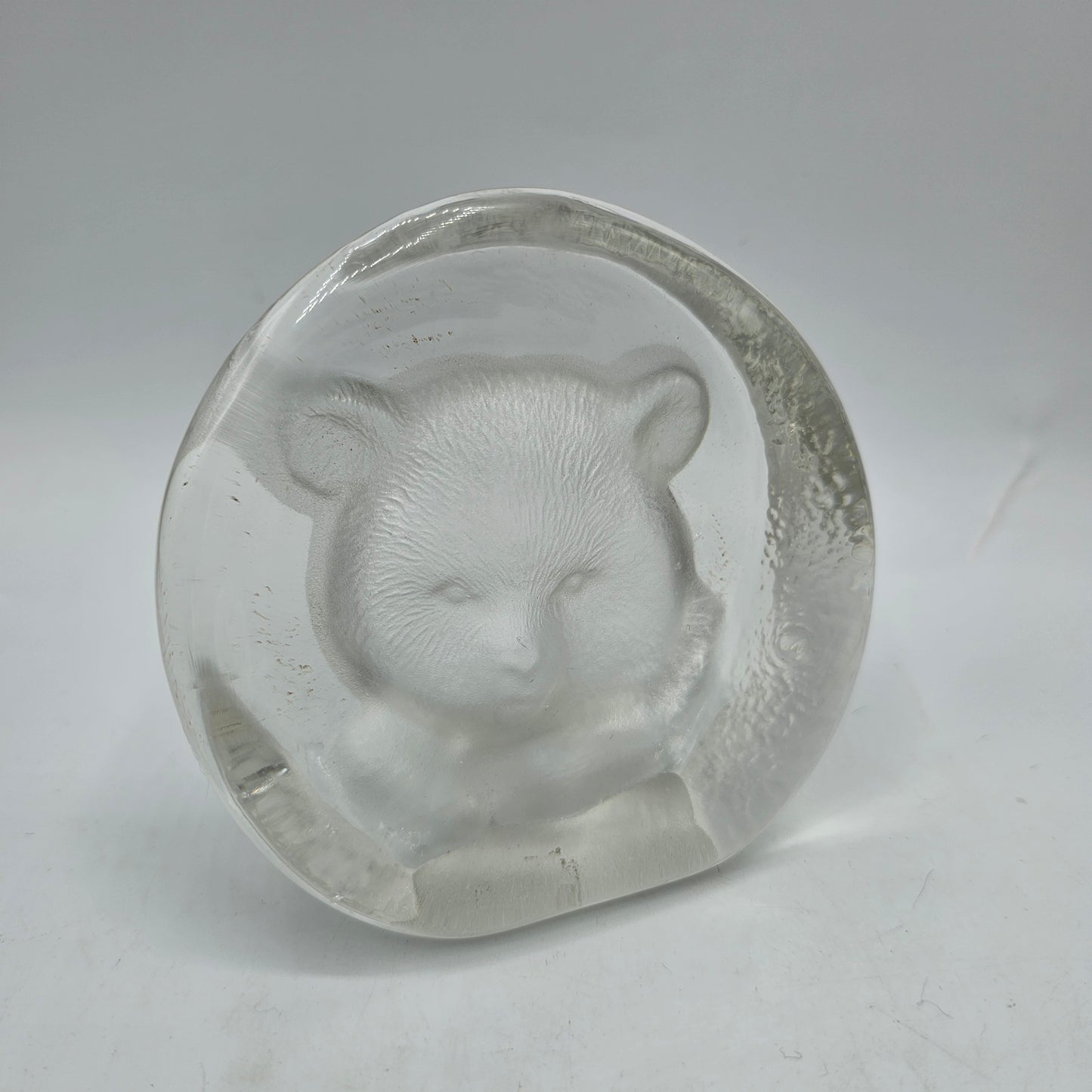 Baby Bear Face Glass Paperweight