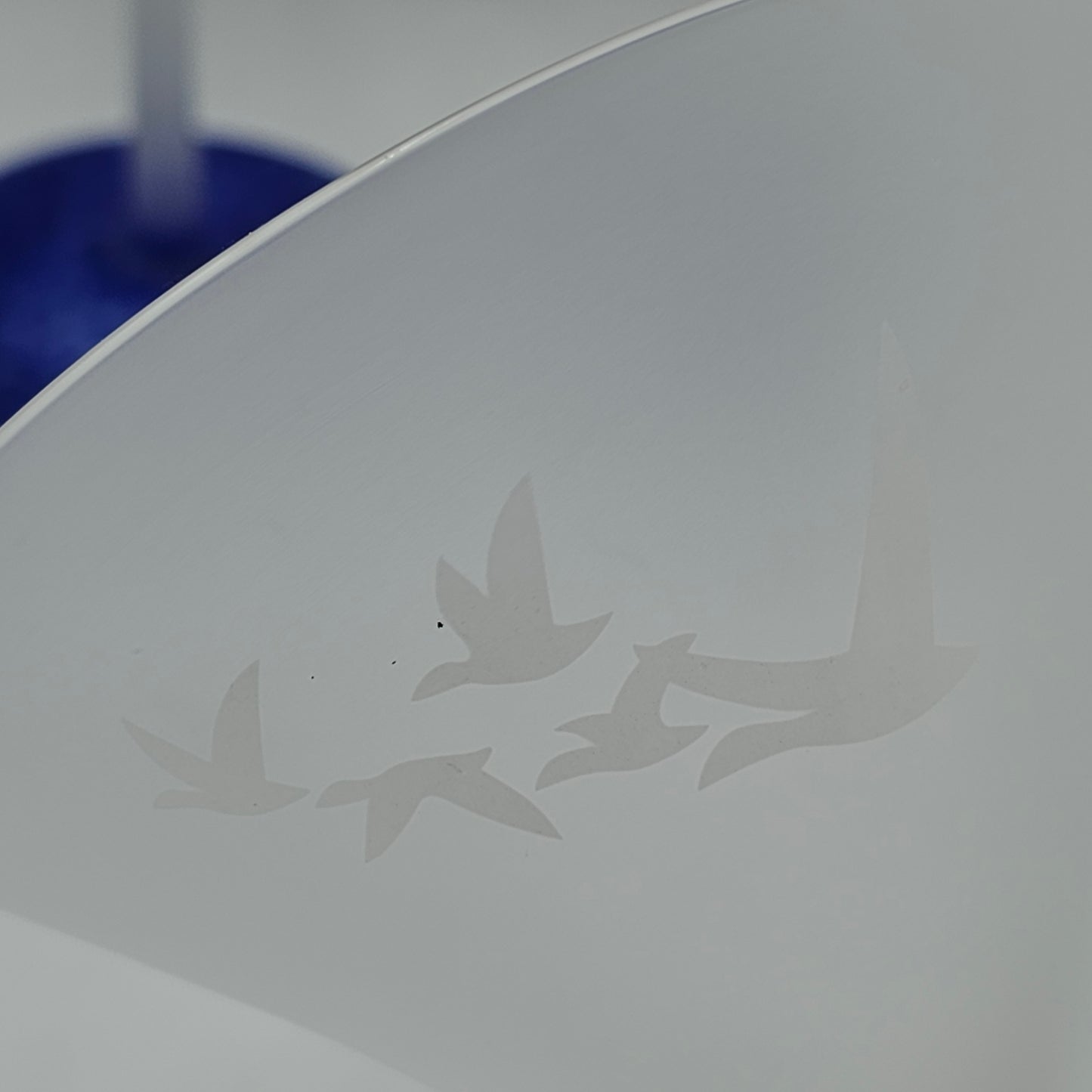 Vintage Grey Goose Cobalt Confetti Base Vodka Martini Glasses - Set of 4 (3 clear geese, 1 white geese)
