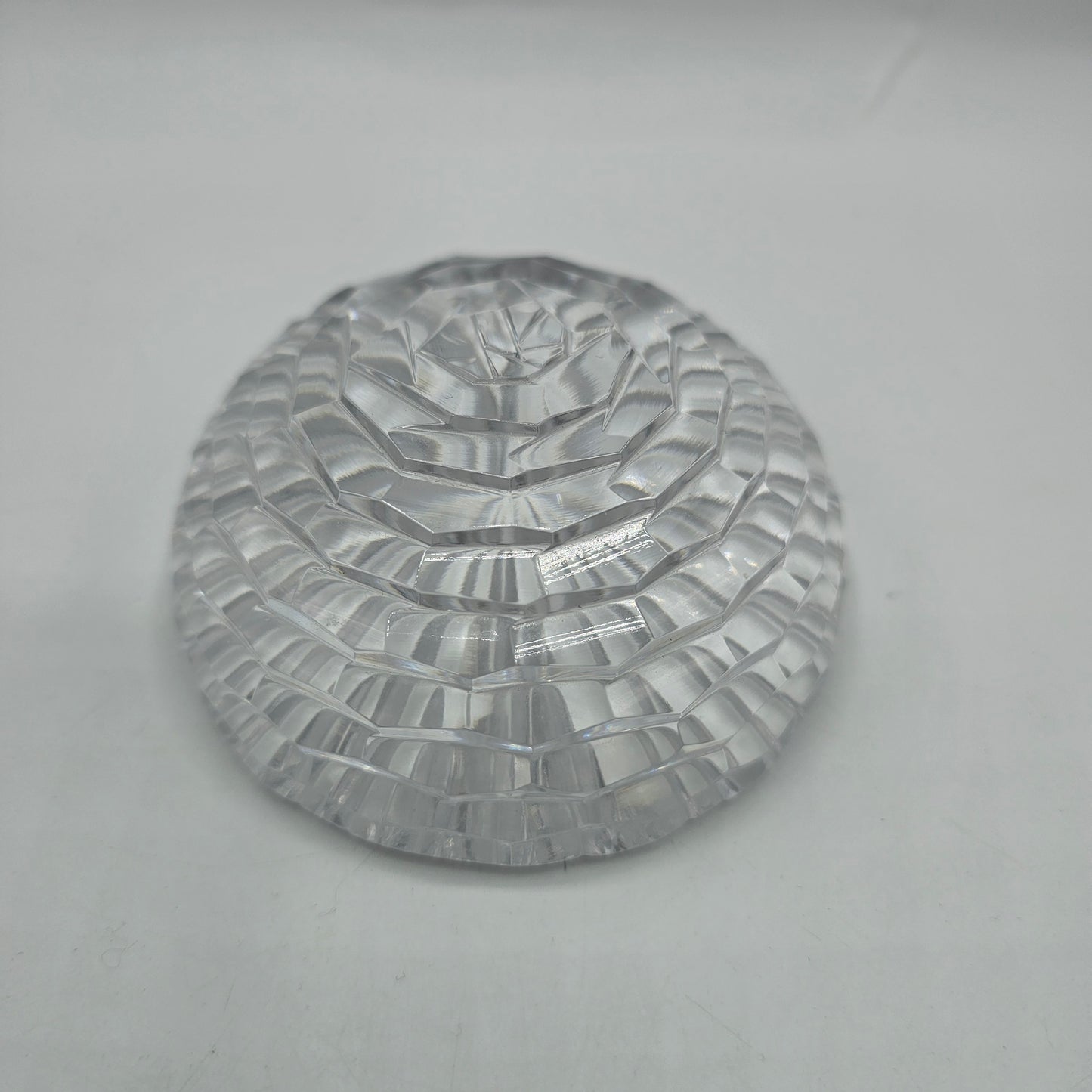 Vintage Leo Design Hand Cut Crystal Winter Rose Paperweight - Japan