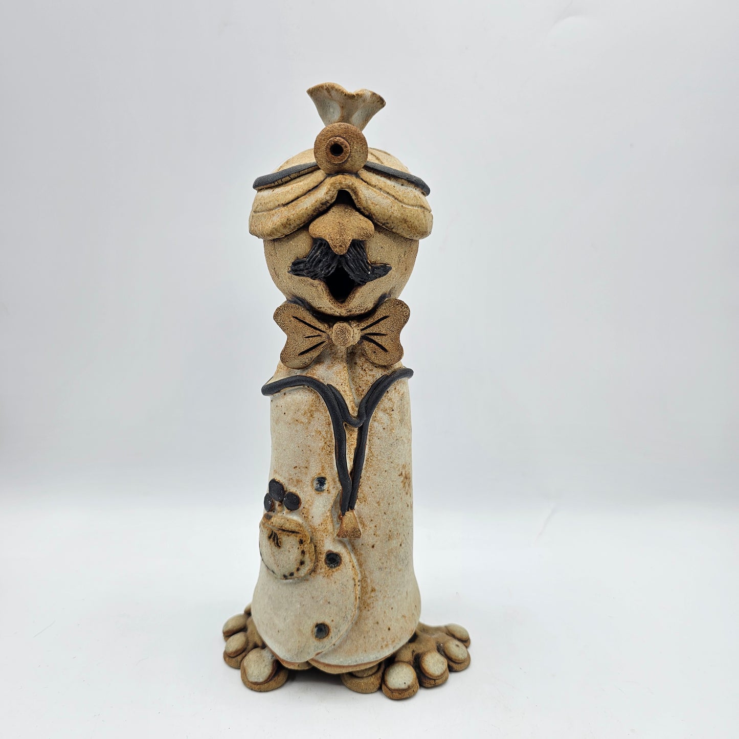 Tami Bier Studio Pottery Doctor Figurine Mid Century Folk Art Style - Artist Signed