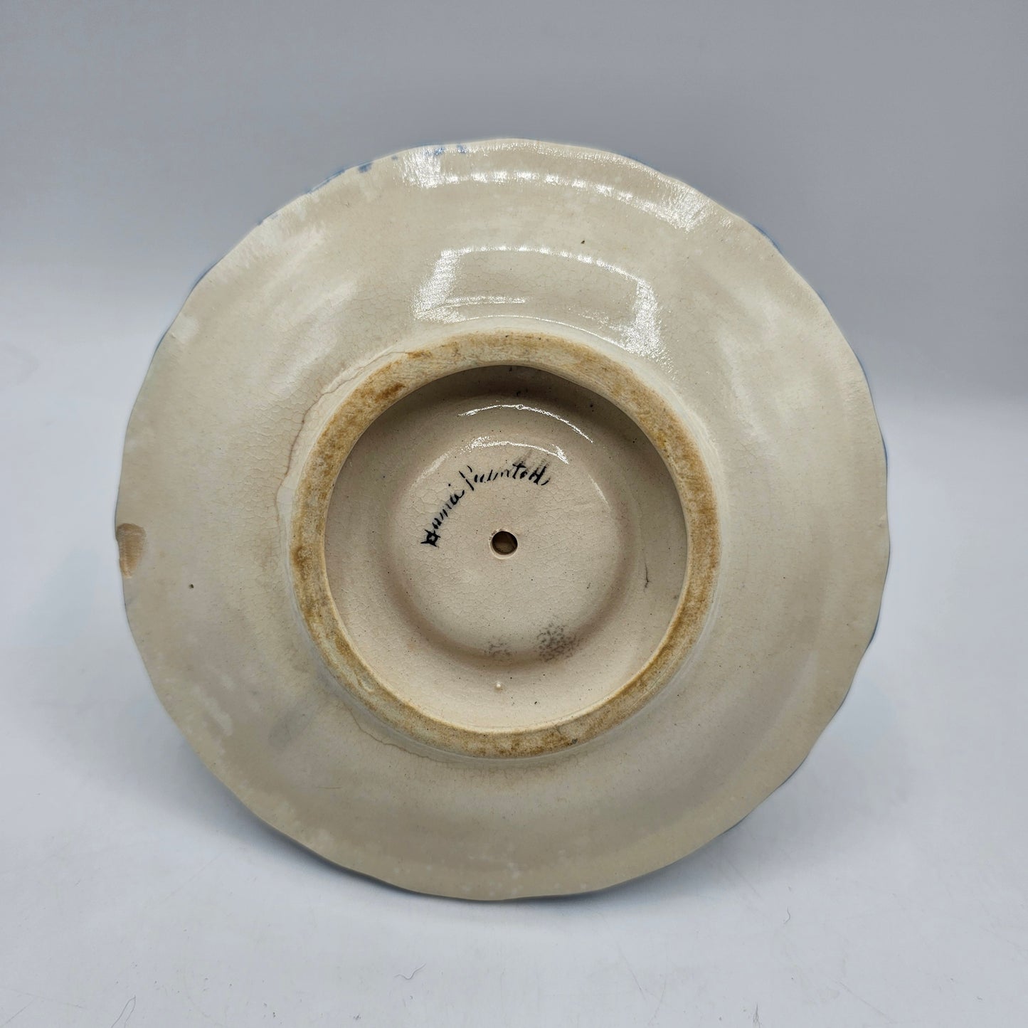 Vintage Nasco Blue Rooster Condiment, Jam Jar or Planter with an Attached Underplate (vintage condition)