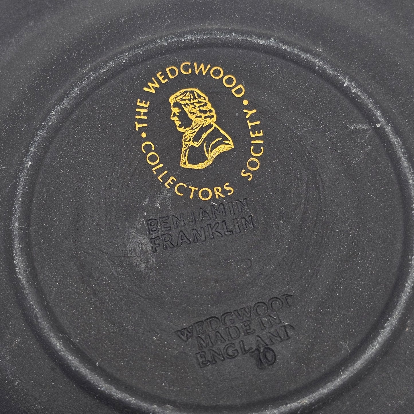 Wedgwood Black Jasperware Benjamin Franklin Pin or Trinket Dish