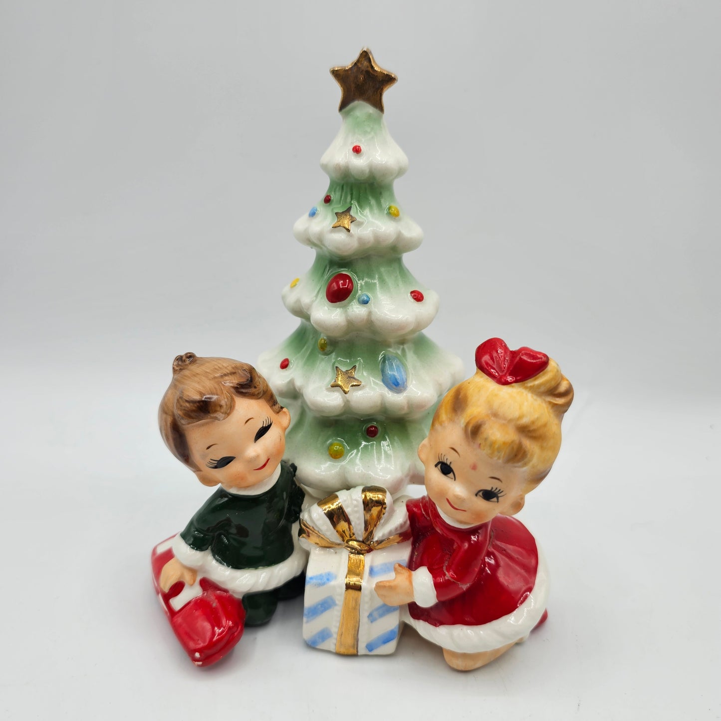 Rare Josef Originals Children around the Christmas Tree Figurine (repaired)