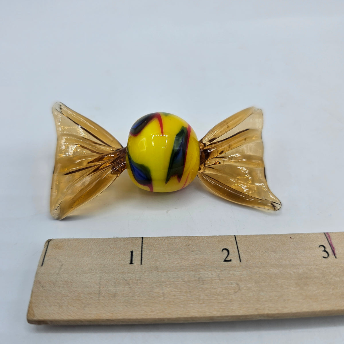 Art Glass Swirled Yellow Candy