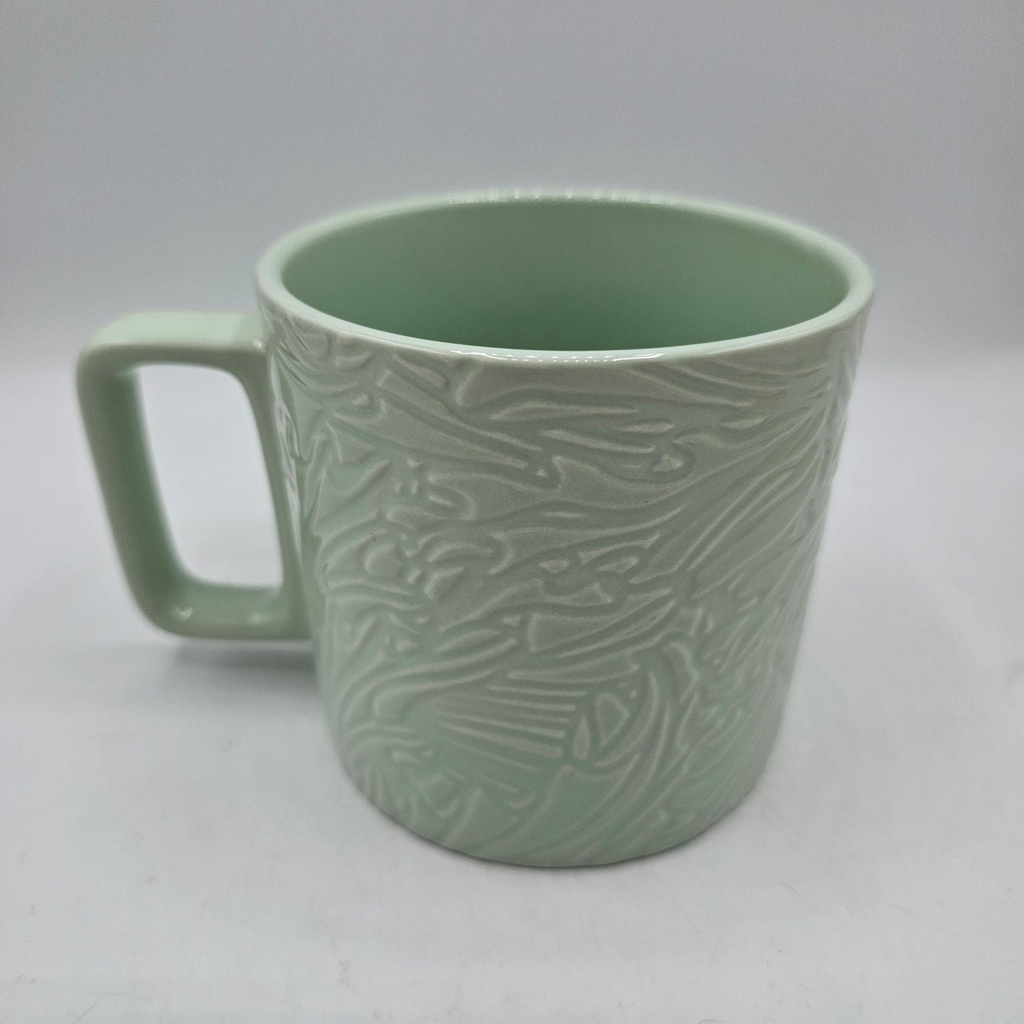 Starbucks Light Green Wood Grain Textured Mug - 14oz - 2022