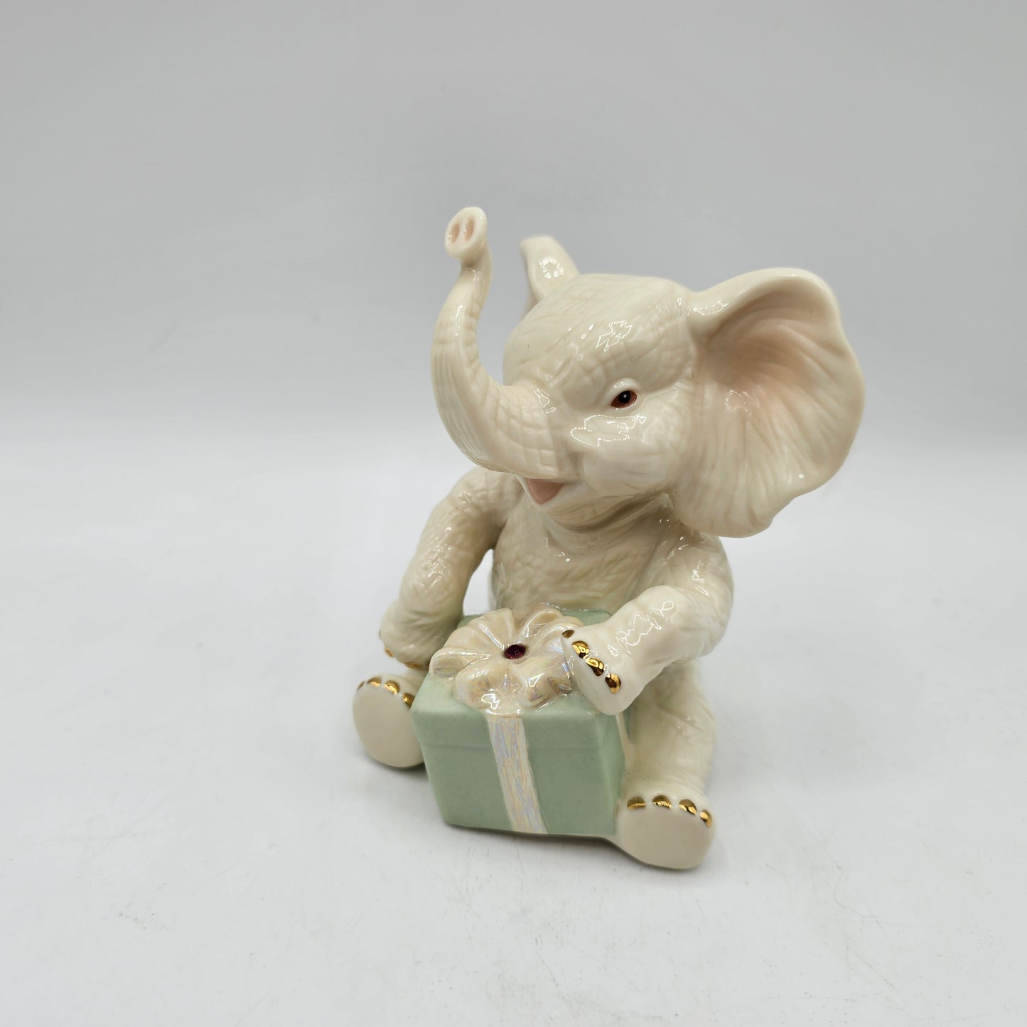 Lenox Happy Birthday Wishes Elephant January Birthstone Porcelain Figurine 4.5"
