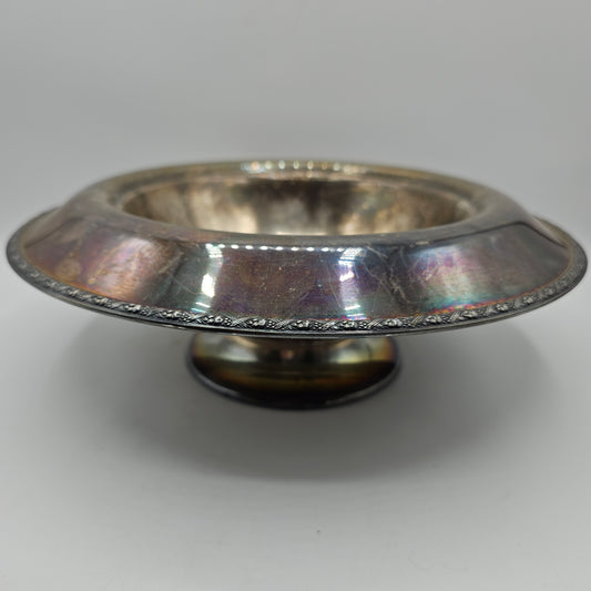 Wm Rogers Silver Plated Collared Pedestal Console Bowl