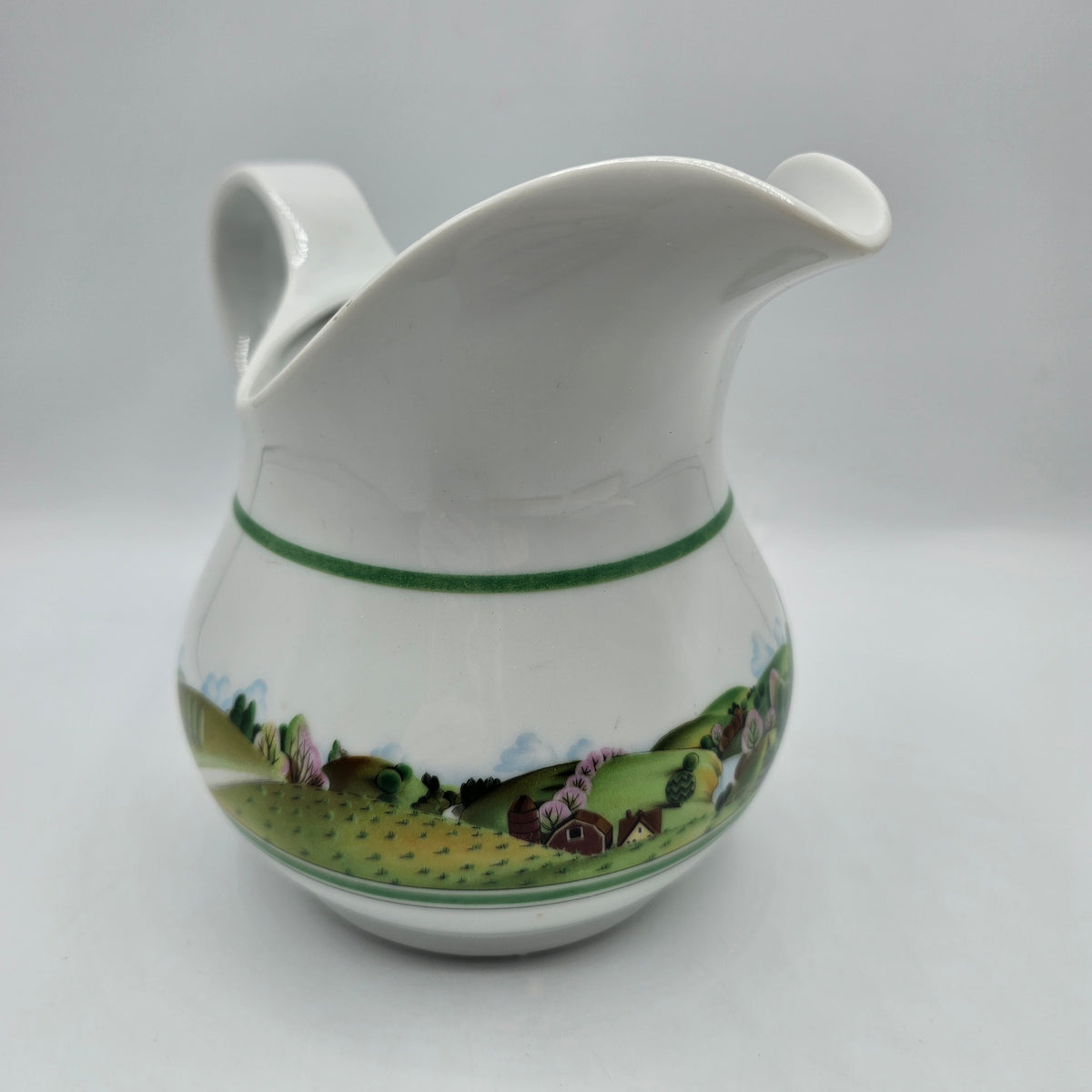 Estee Lauder 1980 Porcelain Creamer Pitcher Jug with Italian Countryside Design