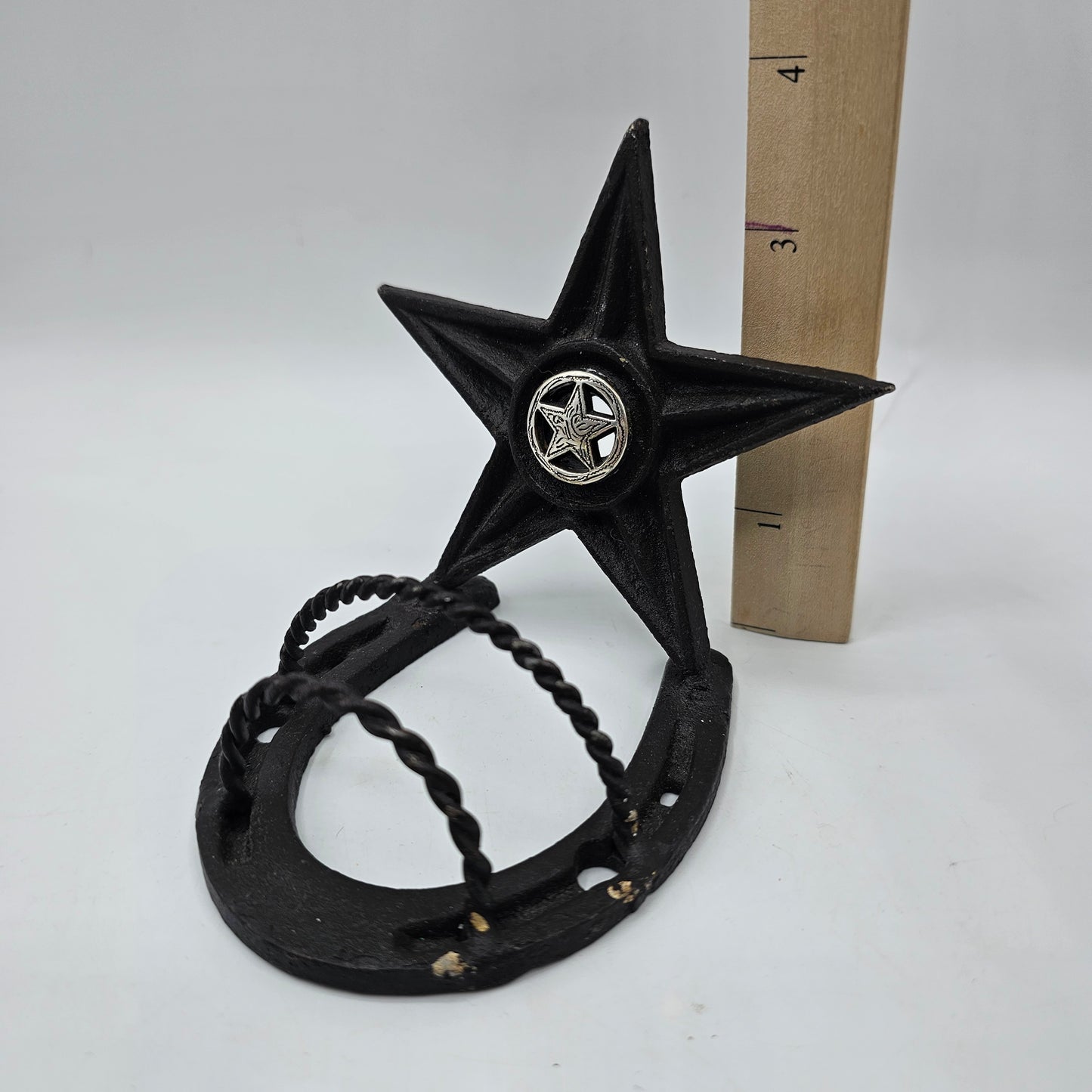 Western Style Metal Business Card Holder with Texas Star