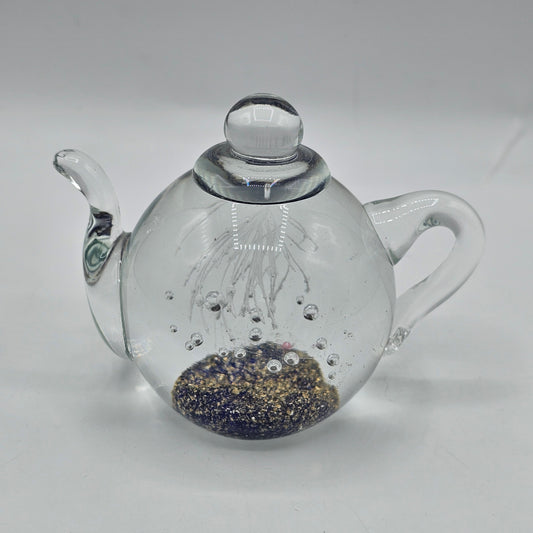 Art Glass Teapot Paperweight