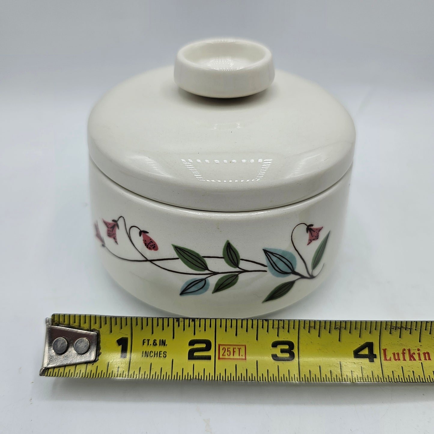 Franciscan Winsome Lidded Ceramic Sugar Bowl or Trinket Box with Floral Design