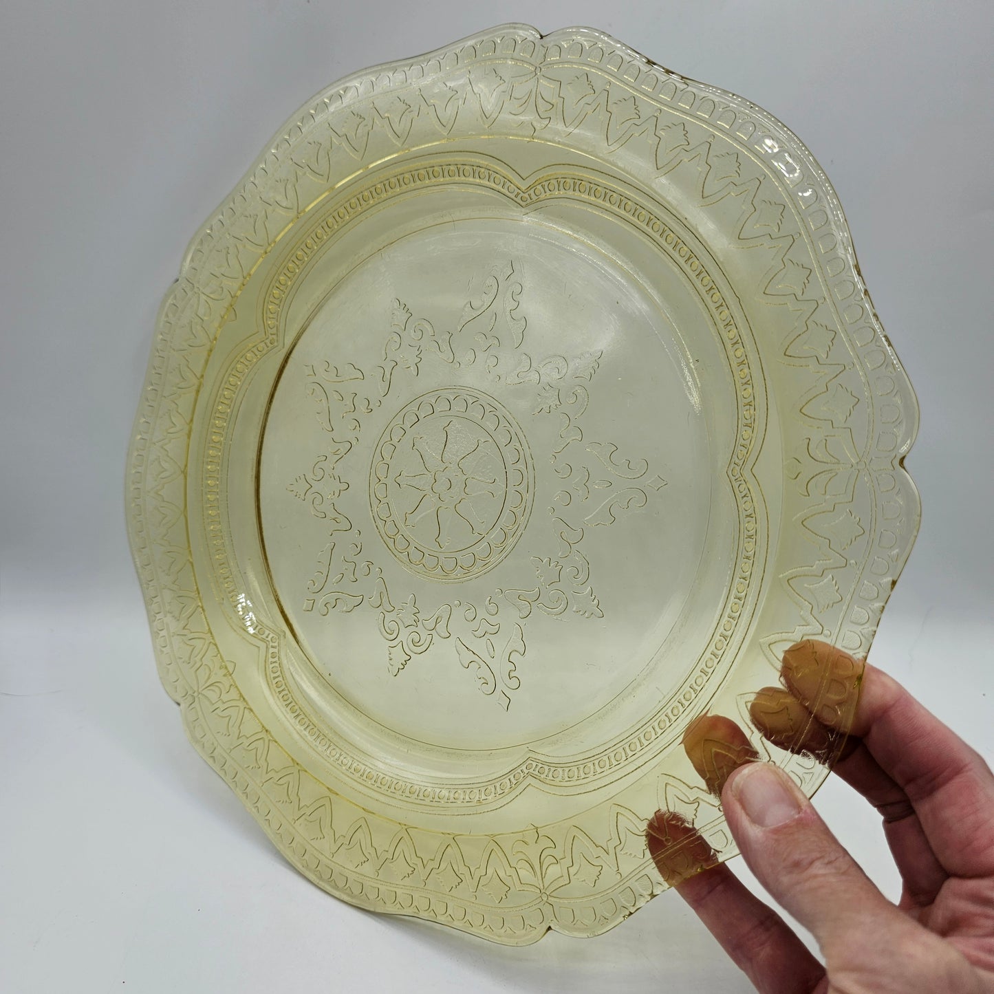 Yellow Depression Glass Plate by Federal Glass