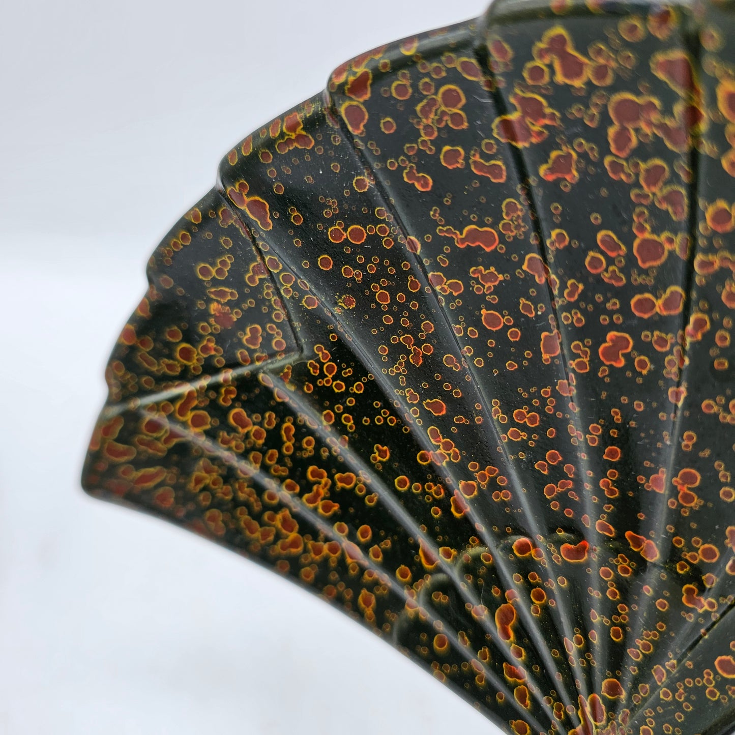 Black Laquerware Fan Asian Sauce Dishes - Set of 5