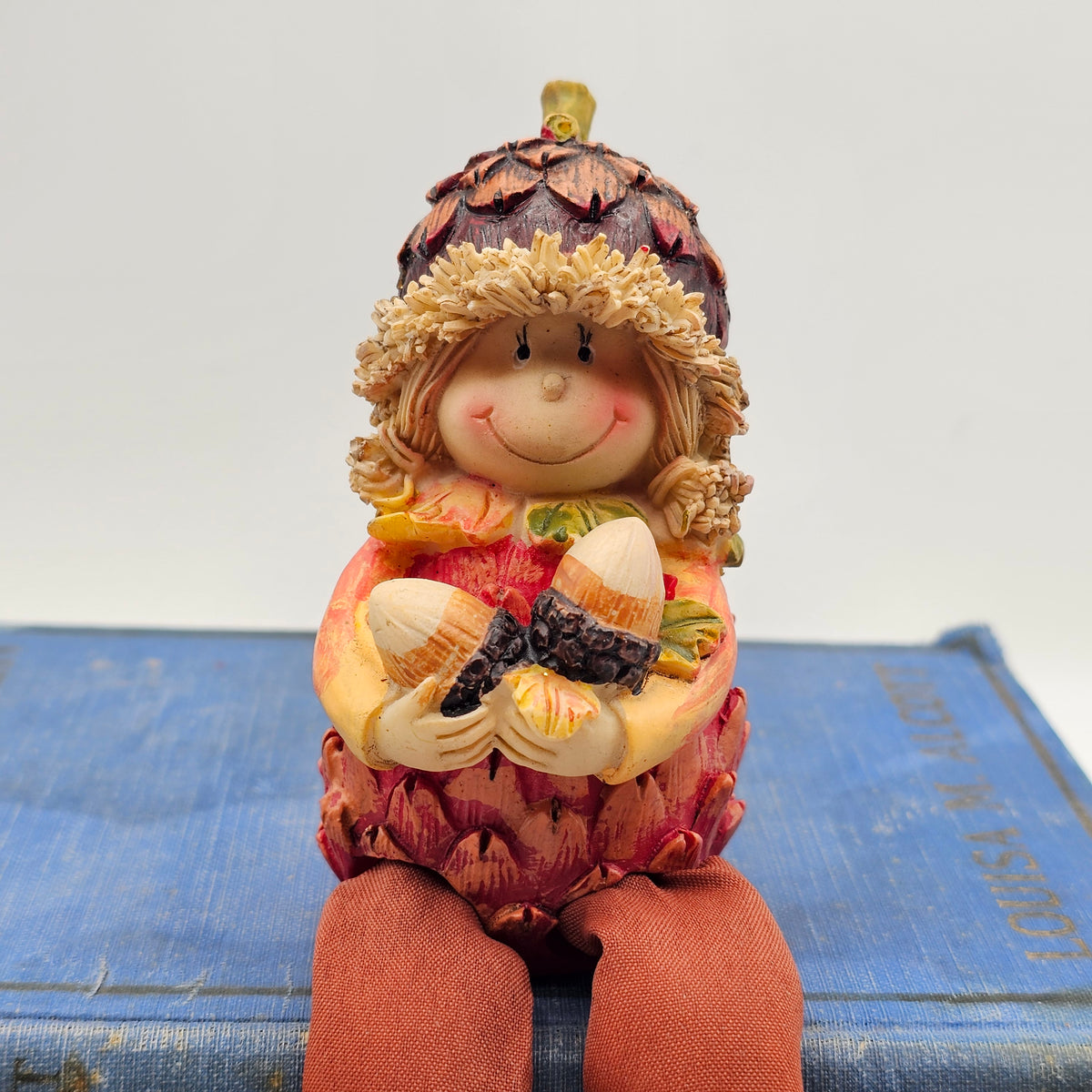 Fall Acorn Shelf Sitter Boy Doll Ornament