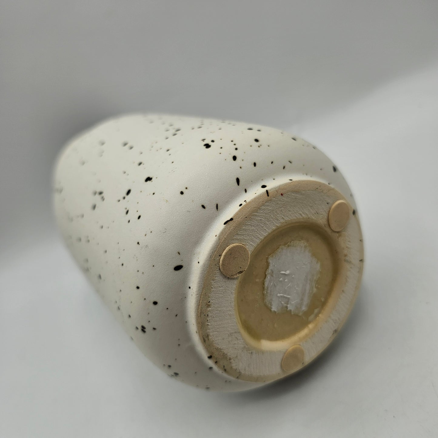Black Speckled White Vase