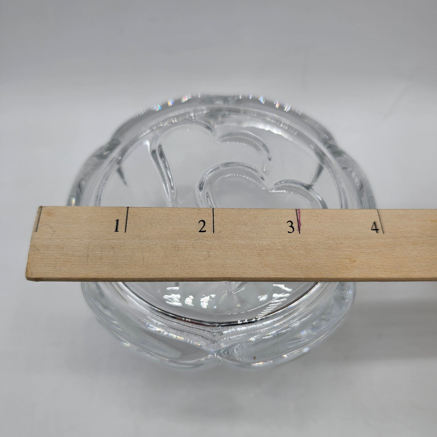 Lead Crystal Double Heart Lidded Trinket Box by DePlomb