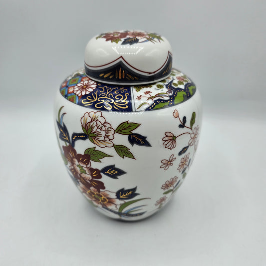 Floral Ceramic Lidded Asian Ginger Jar