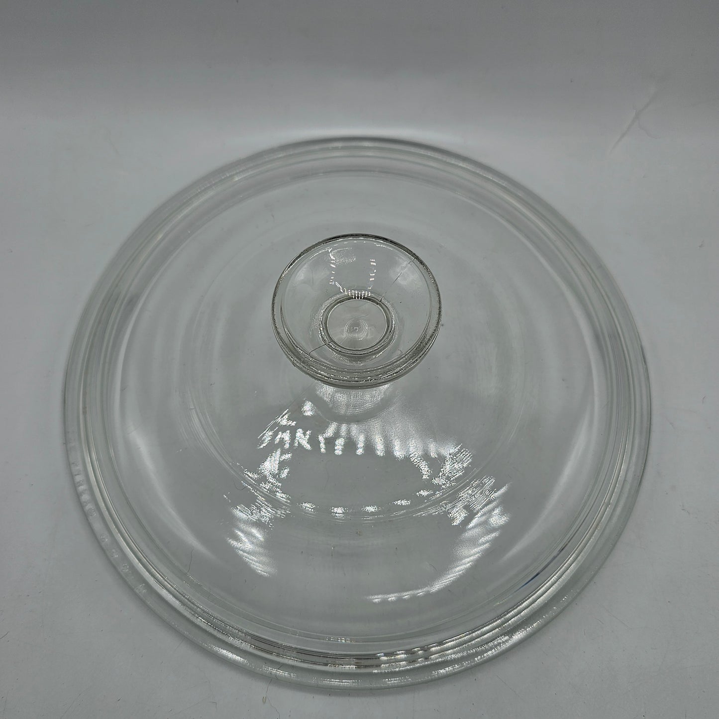Pyrex Round Clear Glass G5CA Corning Ware Replacement Lid Round Knob 7.75"