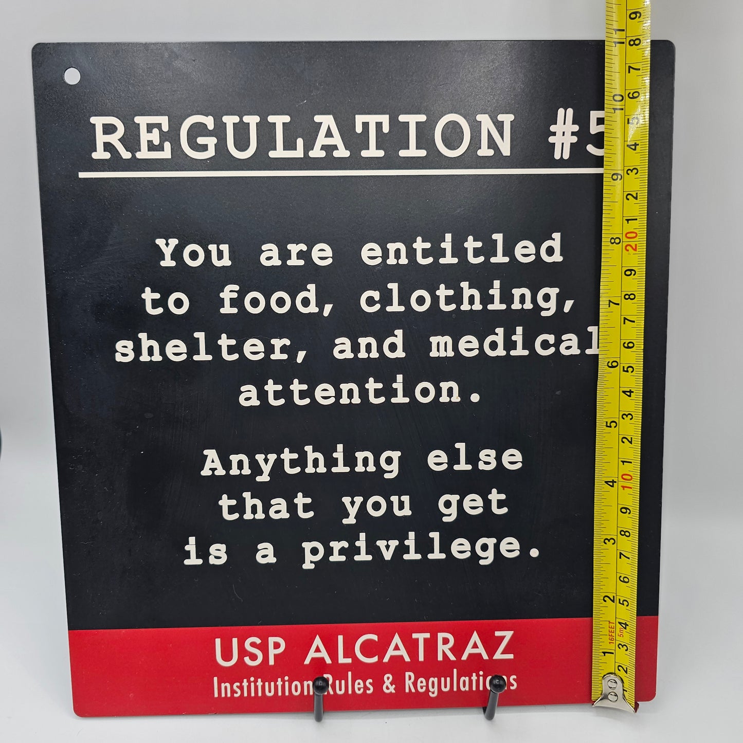 Alcatraz Regulation #5 Metal Plaque / Wall Sign