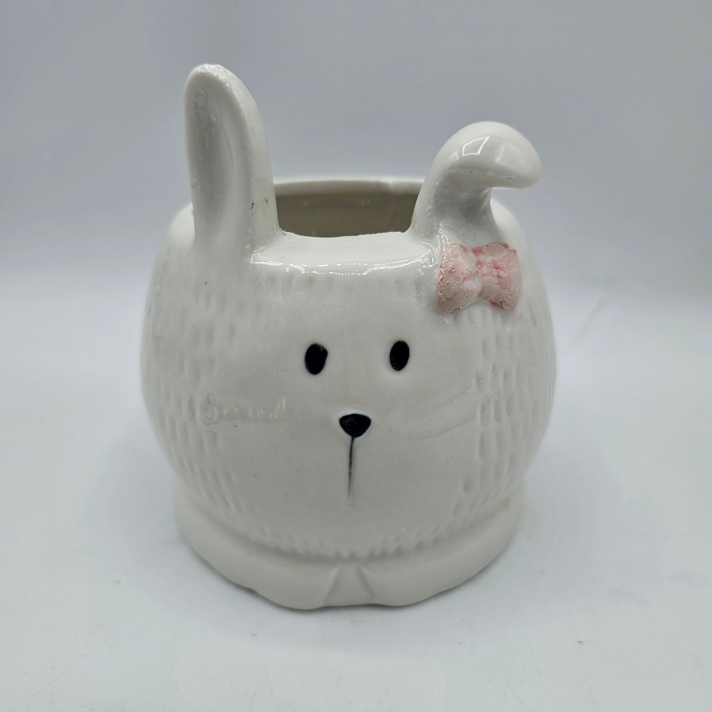 Ceramic Bunny Rabbit Planter or Pencil Pot