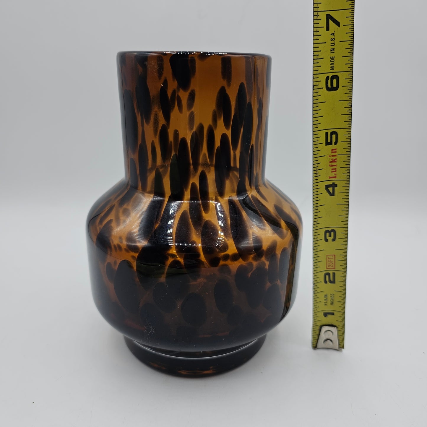 Swedish Glass Vase with Tortoiseshell Pattern