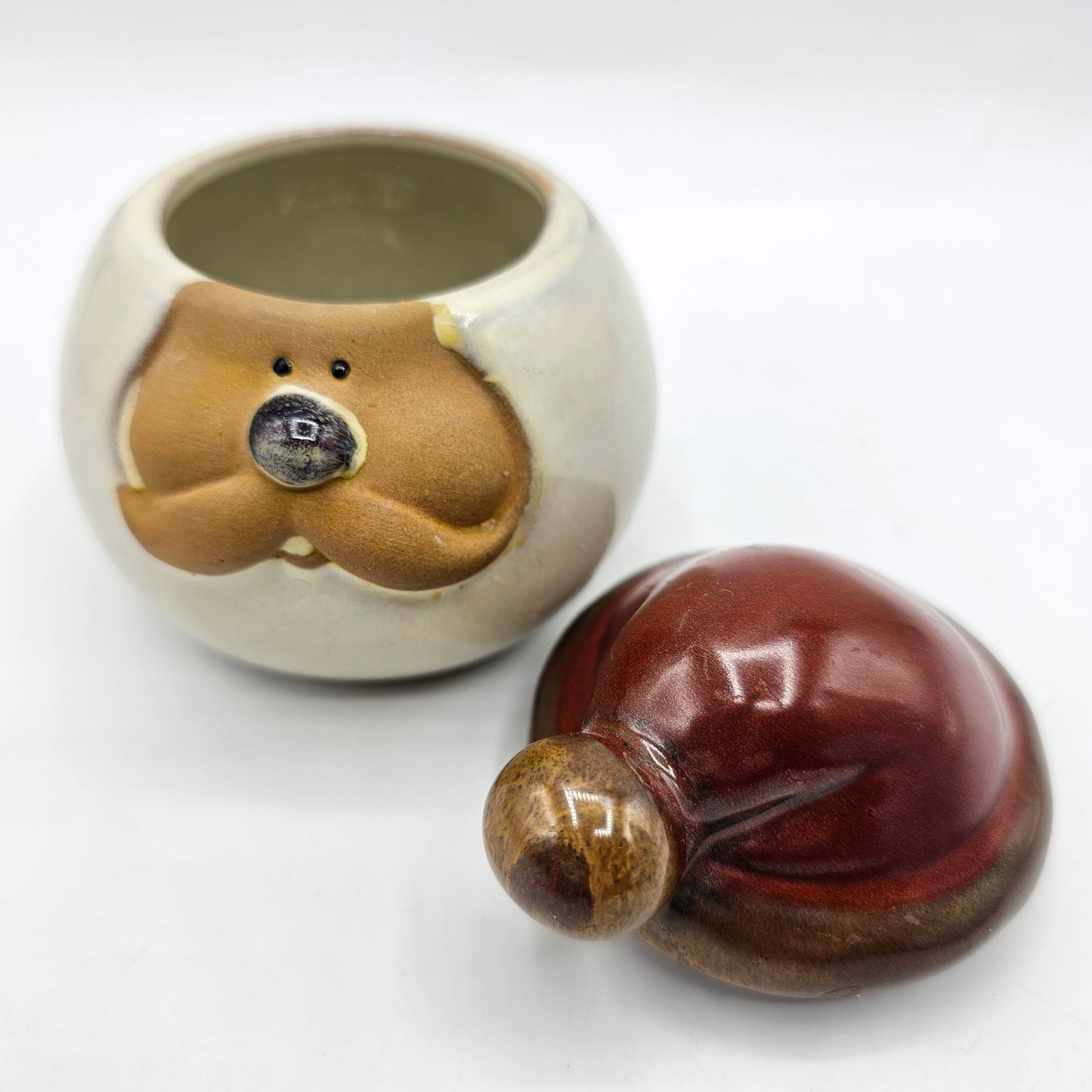 Stoneware Santa Head Christmas Trinket Box
