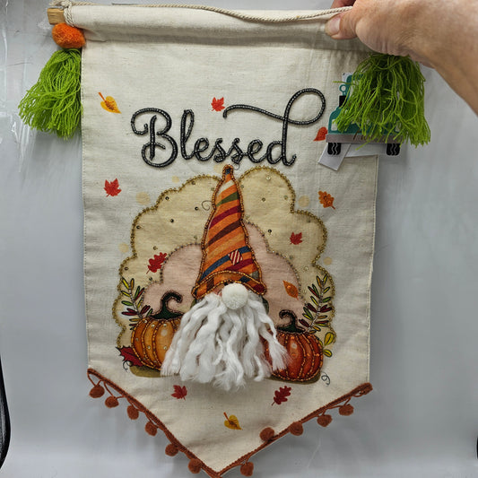 "Blessed" Gnome Happy Fall Hanging Banner