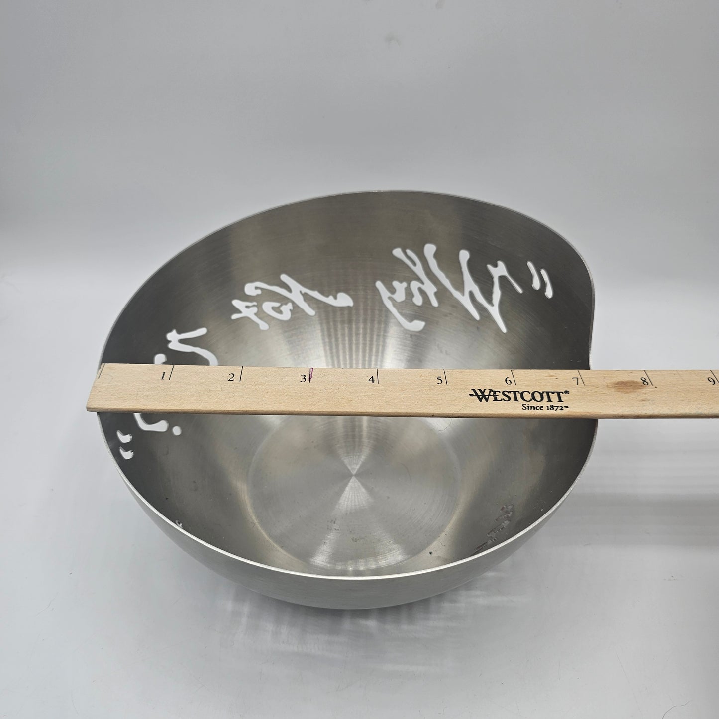 "Why Not Us?" Steve Jacobson Lase Cut Stainless Steel Bowl