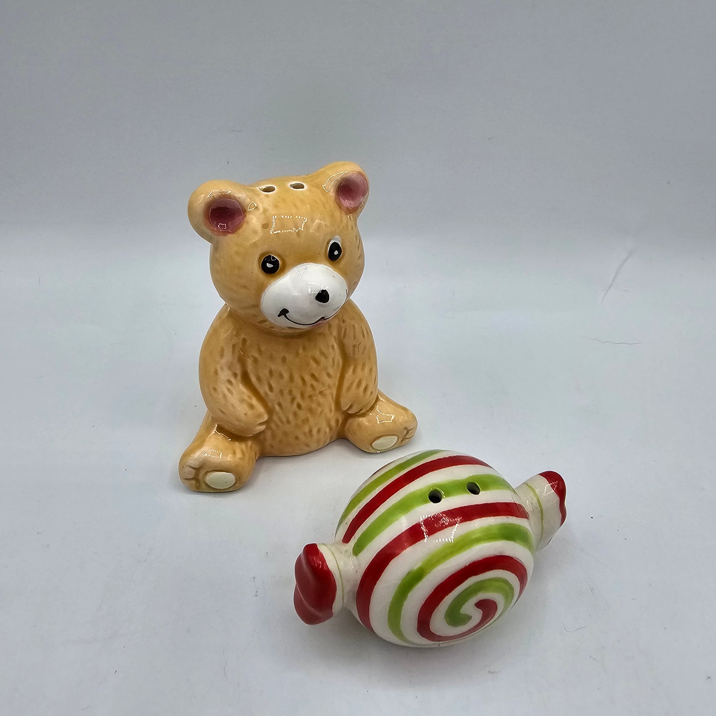 Ceramic Bear and Candy Salt and Pepper Shakers