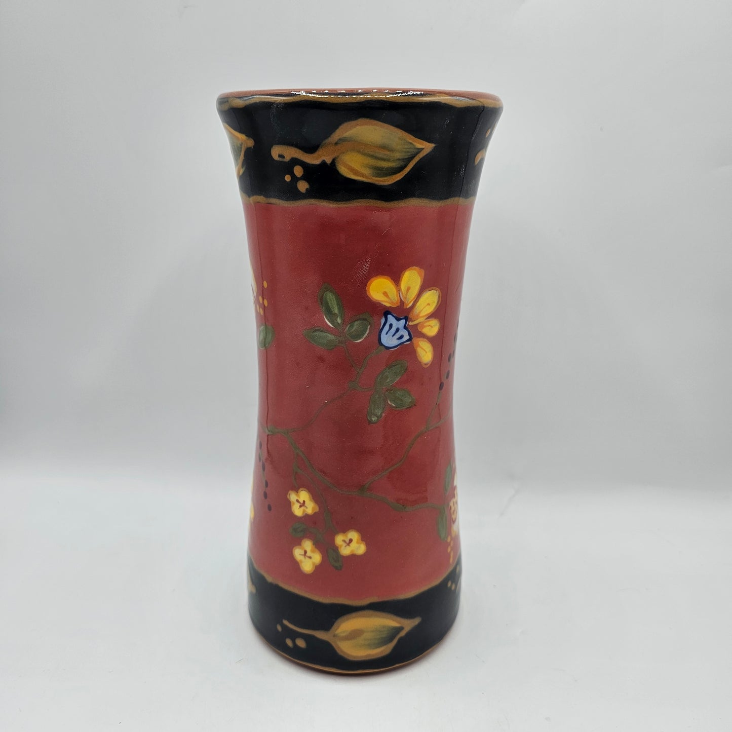 Fired Up Studios Art Pottery Vase - Chelsea Garden Pattern with Bird