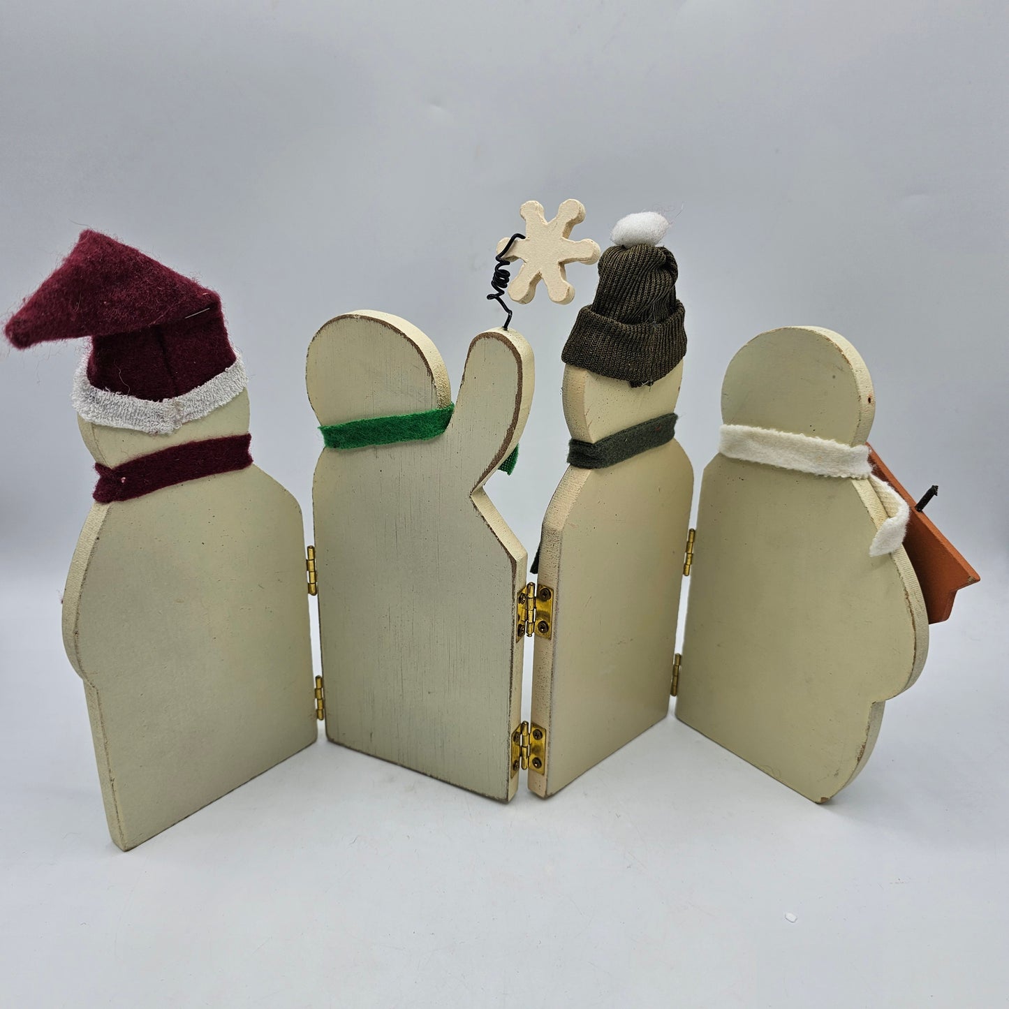 Hinged Painted Wood Snowman Decor