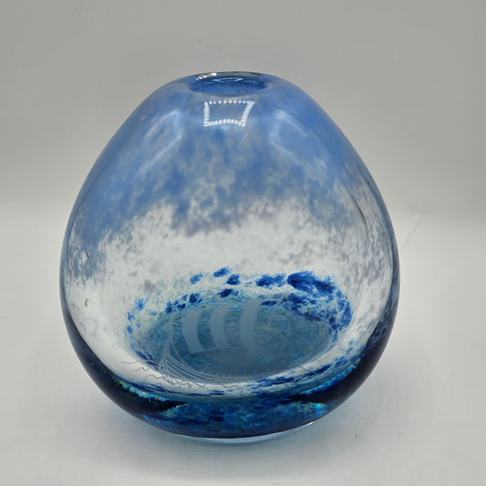 Caithness of Scotland Artisan Glass Longship on the Ocean Vase - Signed